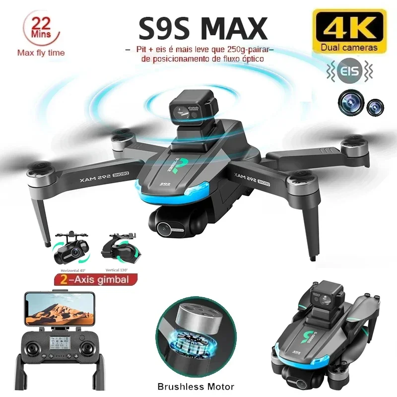 新しい S9S MAX ミニドローン 4K 2 軸 PTZ  - Drone Gimbal Case のレビューと価格